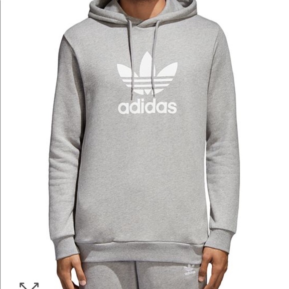 Adidas Originals Trefoil Grey Hoodie Sz Small - Picture 2 of 9